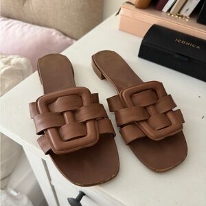 Aquatalia Brown Slide Sandals
